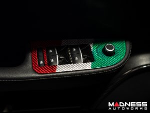 Alfa Romeo Giulia Door Trim - Window Switch Trim Kit - Carbon Fiber - Italian Theme - Feroce Carbon